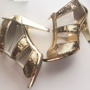 Gold Michael Kors sequin heels